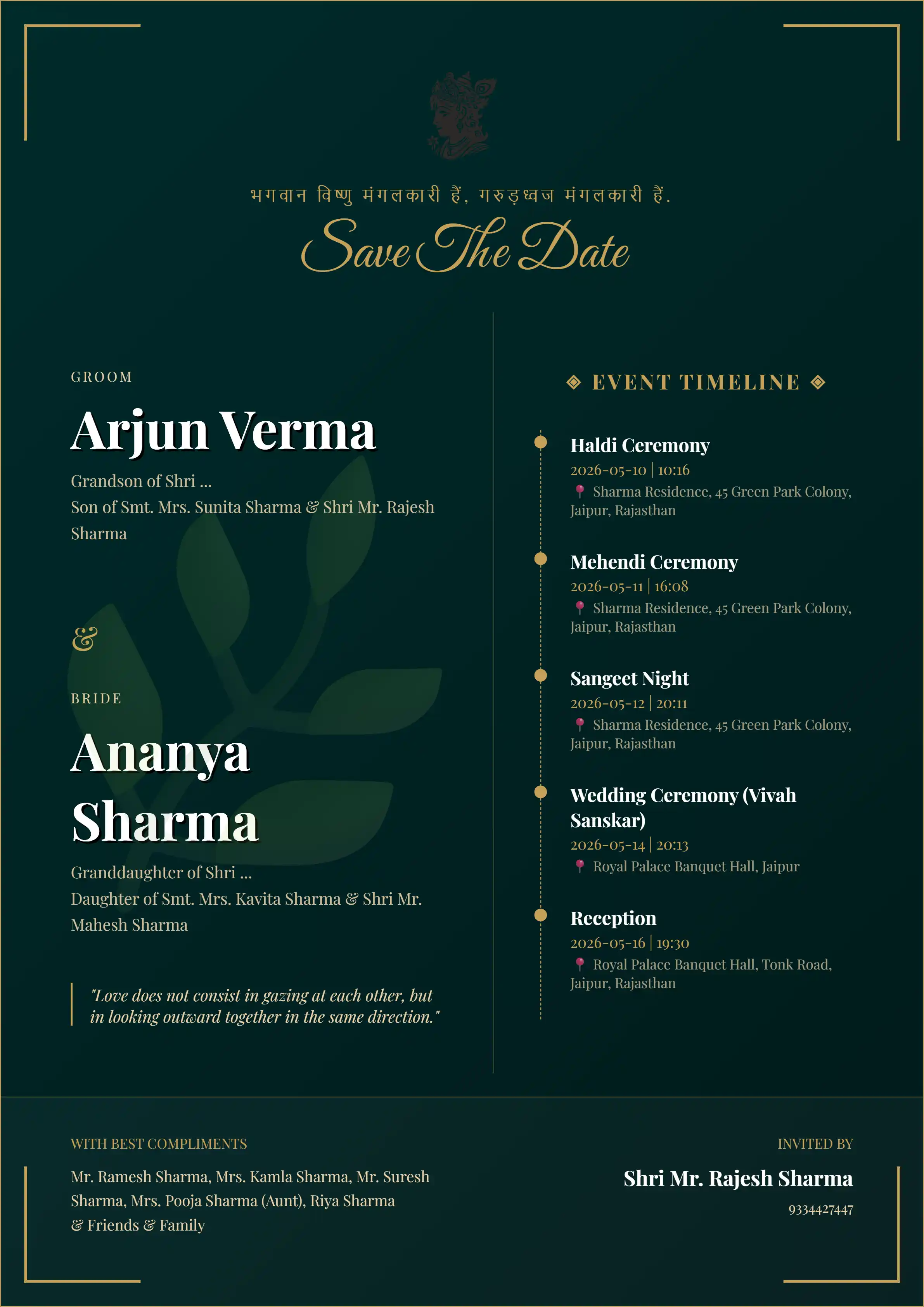 Elegant Ceremony Wedding Invitation - Wedding Invitation PDF Template