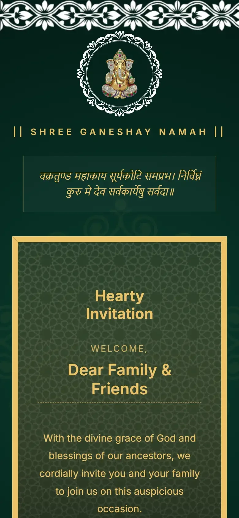 Nikah e Noor Muslim digital wedding invitation website editable online nikah card with RSVP and custom details